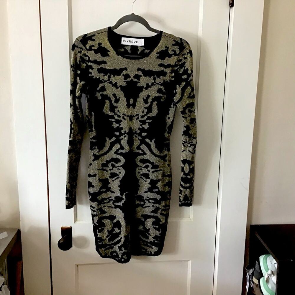 Asos Ivyrevel metallic thread bodycon dress small